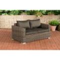 CLP - Polyrattan 2er-Sofa Bilbao / Madeira grau-meliert anthrazit