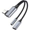 2-in-1-USB-C-3,5-mm-Klinkenadapter und Ladegerät, USB-Typ-C-auf-DAC-Chip-Buchse