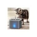 Trinkbrunnen für Katzen und Hunde mit led, besonders leiser automatischer Wasserspender, Fassungsvermögen 2 l, Grau