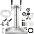 Vevor Kegerator-Turm-Kit, Bier-Umrüstsatz mit zwei Zapfhähnen, Bier-Turmspender aus Edelstahl mit Doppelmessgerät W21.8-Regler und