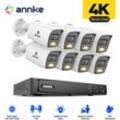 Annke - 4K Überwachungskamera Set Aussen, 8CH nvr 8×Kamera Intelligente Dual Licht,2 Wege Audio,Nachtsicht,Bewegungserkennung, Videoüberwachungs Set