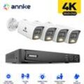 Annke - 4K Überwachungskamera Set Aussen, 8CH nvr 4×Kamera Intelligente Dual Licht,2 Wege Audio,Nachtsicht,Bewegungserkennung, Videoüberwachungs Set