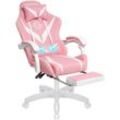 Maerex - Gaming-Stuhl mit Massage, ergonomischer Bürostuhl mit Fußstütze und Lordosenstütze, Gaming-Stühle – Pink + Weiß