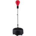 Punchingball, Erwachsene, Jugendliche, befüllbarer Fuß, höhenverstellbar 135-153 cm, Standboxball, schwarz/rot - Relaxdays