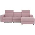 Ecksofa HOME AFFAIRE "Sentrano, L-Form", rosa (rosé), B:275cm H:82cm T:164cm, NaturLEDER/Kunstleder (Das Leder hat eine Dicke von 0, 9-1, 0 mm), Kunstleder, Webstoff (95% Polyester, 5% Nylon), Struktur fein (95% Polyester, 5% Nylon), Sofas, 275 cm, man. o. elektr. Relaxfunktion und USB/Kopfverstellung