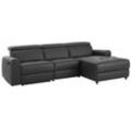 Ecksofa HOME AFFAIRE "Sentrano, L-Form", grau, B:275cm H:82cm T:164cm, NaturLEDER/Kunstleder (Das Leder hat eine Dicke von 0, 9-1, 0 mm), Kunstleder, Webstoff (95% Polyester, 5% Nylon), Struktur fein (95% Polyester, 5% Nylon), Sofas, 275 cm, man. o. elektr. Relaxfunktion und USB/Kopfverstellung