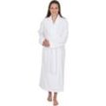 Unisex-Bademantel WEWO FASHION "3002" Hausmäntel Gr. 58 L: 125cm, weiß klassisch elegant