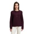 Strickpullover BETTY BARCLAY "Betty Barclay Strickpullover unifarben", Damen, Gr. 36, lila (schwarz aubergine), Strick, Obermaterial: 50% Baumwolle, 50% Polyacryl., casual, lässig geschnitten normal, Rundhals, Langarm, Pullover, Bindeband