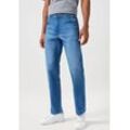 Straight-Jeans WRANGLER "TEXAS FREE TO STRETCH" Gr. 31, Länge 32, blau (rustic), Herren, Denim/Jeans, Obermaterial: 94% Baumwolle, 5% Elastomultiester, 1% Elasthan, Jeans, Free to stretch material