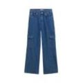 TOM TAILOR Mädchen Weite Cargo Jeans mit Bio-Baumwolle, blau, Uni, Gr. 152