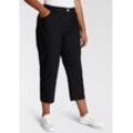 Caprihose KJBRAND "Betty 7/8", Damen, Gr. 42, N-Gr, schwarz, Web, Obermaterial: 60% Baumwolle, 37% Polyamid, 3% Elasthan, casual, Basic schmal, Hosen