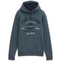 TOM TAILOR Herren Hoodie Sweatshirt mit Logo-Print, blau, Logo Print, Gr. XXL