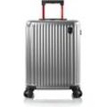 Hartschalen-Trolley HEYS "Smart Luggage silber, 53 cm" Gr. B/H/T: 39cm x 53cm x 23cm 42 l, silberfarben (silber) Koffer Heys x Joachim Llambi Handgepäck Smart Gepäck mit App-Funktion