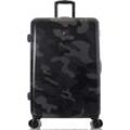 Hartschalen-Trolley HEYS "Black Camo, 76 cm" Gr. B/H/T: 51cm x 76cm x 30cm 110 l, schwarz-weiß (schwarz camo), Polycarbonat-Verbundwerkstoff, Koffer, Heys x Joachim Llambi Reisegepäck TSA Schloss Volumenerweiterung