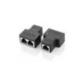 Rosemary - RJ45-Splitter-Anschlüsse, Adapter 1 auf 2, Ethernet-Splitter-Kupplung, Dual-Buchse, HUB-Schnittstelle, Kontakt, modularer Stecker, zum