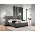 Polsterbett Doppelbett Set.3 hamilton 180x200cm Stoff Magic Velvet Grafit