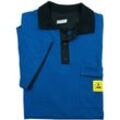 Wetec - ESD-Polo-Shirt, mit schwarzem Kragen, Größe xl, blau