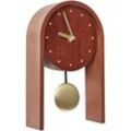 Beliani - Tischuhr Dunkler Holzfarbton MDF-Platte 25 cm Hoch mit Pendel ohne Ziffern Sekundenzeiger Halbrund Retro-Design Schreibtischuhr Uhr