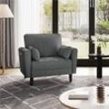 1 Sitzer Sofa, Loveseat, Kleine Sofa mit 2 Kissen und Armlehnen, Moderne Leinen Couch Sofa, Couch Loungesofa Set, Bequemes Sofa Set für Wohnzimmer,