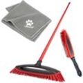 Pet Pro always clean Besenbox, 3-teiliges Set (rot, always clean Besen + Pet Pro Elektrostatische Bürste + Pet Pro Microfaser-Handtuch xl) (175388)