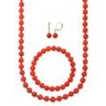 Collier-Set LADY, rot, Halsketten, Damen, N-Größe