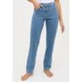 Straight-Jeans ANGELS "DOLLY", Damen, Gr. 42, Länge 28, blau (light blau), Web, Obermaterial: 89% Baumwolle, 8% Polyester, 3% Elasthan, casual, Jeans