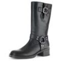 Stiefel GABOR Gr. 37, Normalschaft, schwarz, Damen, Kalbsleder, unifarben, Schuhe Bikerstiefel, Blockabsatz, Bikerstiefel, Langschaftsiefel mit Best Fitting