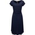 Sommerkleid RAGWEAR "Ivone Solid" Gr. L (40), Normalgrößen, blau (navy) Damen Kleider leichtes Jersey-Kleid in melierter Optik