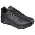 Sneaker SKECHERS "UNO 2", Herren, Gr. 47,5, schwarz, Lederimitat, sportlich, Schuhe, im monochromen Look, Freizeitschuh, Halbschuh, Schnürschuh