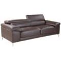 Vente-unique - Ledersofa 3-Sitzer - Braun - solange