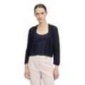 Strickjacke BETTY BARCLAY "Betty Barclay Sommer-Strickjacke mit 3/4 Arm" Gr. 42, blau (dunkelblau) Damen Strickjacken Strick