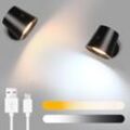 Wandlampe LED Wandleuchte Innen:GBLY Wandbeleuchtung Ohne Stromanschluss mit Schalter Akku Leselampe , Touch Dimmbar Wandlicht Kabellos Wandstrahler