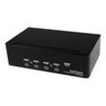 StarTech.com 4 Port Dual DVI USB KVM Switch/ Umschalter mit Audio und USB 2.0 Hub - KVM-/Audio-/USB-Switch - 4 Anschlüsse