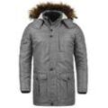 Wintermantel SOLID "Winterjacke SDOctavus", Herren, Gr. S, grau (grau mel), Obermaterial: 100% Polyester PES., casual, normal, Mäntel