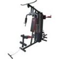 Kraftstation "Multi-Gym Challenge", schwarz (schwarz, rot), MOTIVE FITNESS BY U.N.O., KraftstationenB:103cm H:203cm L:204cm, multifunktionale Fitnessstation, max. Trainingsgewicht 100 kg, B:103cm H:203cm L:204cm