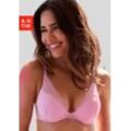 Push-up-BH S.OLIVER "Charlotte", Damen, Gr. 70, Cup C, pink (lightpink), Microtouch, Tüll, Obermaterial: 60% Polyamid, 35% Polyester, 5% Elasthan, modisch, BHs, in dezenter Pünktchen-Optik, Dessous