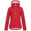 Softshelljacke DEPROC ACTIVE "PEAK CREEK WOMEN", Damen, Gr. 34 (XS), rot, 96% Polyester; 4% Elasthan, sportlich, körpernah, Langarm gerader Abschluss mit Gummizug, Jacken, mit abnehmbarer Kapuze