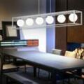 Led Pendel Decken Leuchte Glas Kugel Wohn Zimmer Beleuchtung Hänge Lampe silber