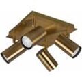 Deckenlampe verstellbare Strahler Deckenstrahler Küche Retro Wohnzimmerlampe 4 flammig, dimmbar Fernbedienung, 4x rgb led 3,5W 290Lm warmweiß, LxH