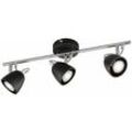 Deckenstrahler schwenkbar led Deckenleuchte Spots schwarz Deckenlampe GU10 3-flammig, chrom, 3x 4W 320Lm warmweiß, LxBxH 50x10x16 cm