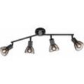 Deckenleuchte Spotleiste Esszimmerlampe Deckenlampe Spotstrahler 4 flammig zum verstellen, Metall Gitter schwarz, 4x E14 Fassungen, LxBxH 72x9,5x19,5