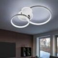 Etc-shop - Deckenleuchte led Ring dimmbar Deckenlampe Ringe silber dimmbare Deckenleuchte Wohnzimmer, 3 Stufen, Metall, 32,5W 2100Lm warmweiß, LxBxH