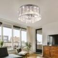 Etc-shop - Kristall Decken Lampe rund Wohn Zimmer Strahler Chrom Leuchte silber im Set inkl. led Leuchtmittel