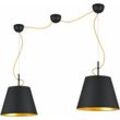 Etc-shop - Pendel Decken Leuchte schwarz-gold Design Hänge Lampe Schlaf Ess Zimmer Beleuchtung im Set inkl. led Leuchtmittel