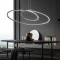 Led Decken Pendel Lampe schwarz Wohn Ess Zimmer Beleuchtung Ring Design Hänge Leuchte dimmbar über Wandschalter