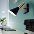 Design Wand Lampe schwarz gold Spot Strahler Wohn Ess Zimmer Beleuchtung Lese Leuchte schwenkbar