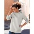 Hoodie CASUAL LOOKS Gr. 40, grau (hellgrau), Damen, 95% Polyester, 5% Elasthan, unifarben, Sweatshirts