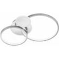 Wofi - Deckenleuchte led Ring dimmbar Deckenlampe Ringe silber dimmbare Deckenleuchte Wohnzimmer, 3 Stufen, 32,5W 2100Lm warmweiß, LxBxH 54x38x9 cm