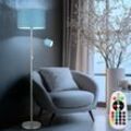 Stehleuchte mit Leselampe Stehlampe Schlafzimmer Wohnzimmerlampe stehend Lesespot, Fernbedienung dimmbar, rgb led 1x 8,5W 1x 4,8W, h 170 cm