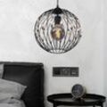 Hängelampe Hängeleuchte Pendellampe Pendelleuchte Wohnzimmerlampe, K5 Kristalle Metall schwarz Retro, 1x E27 Fassung, DxH 30x120cm